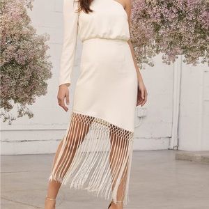 Lulu’s one shoulder fringe dress